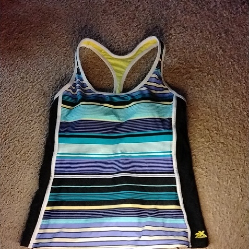 Zero X Posur Swimming Top Sz 12 Multicolored